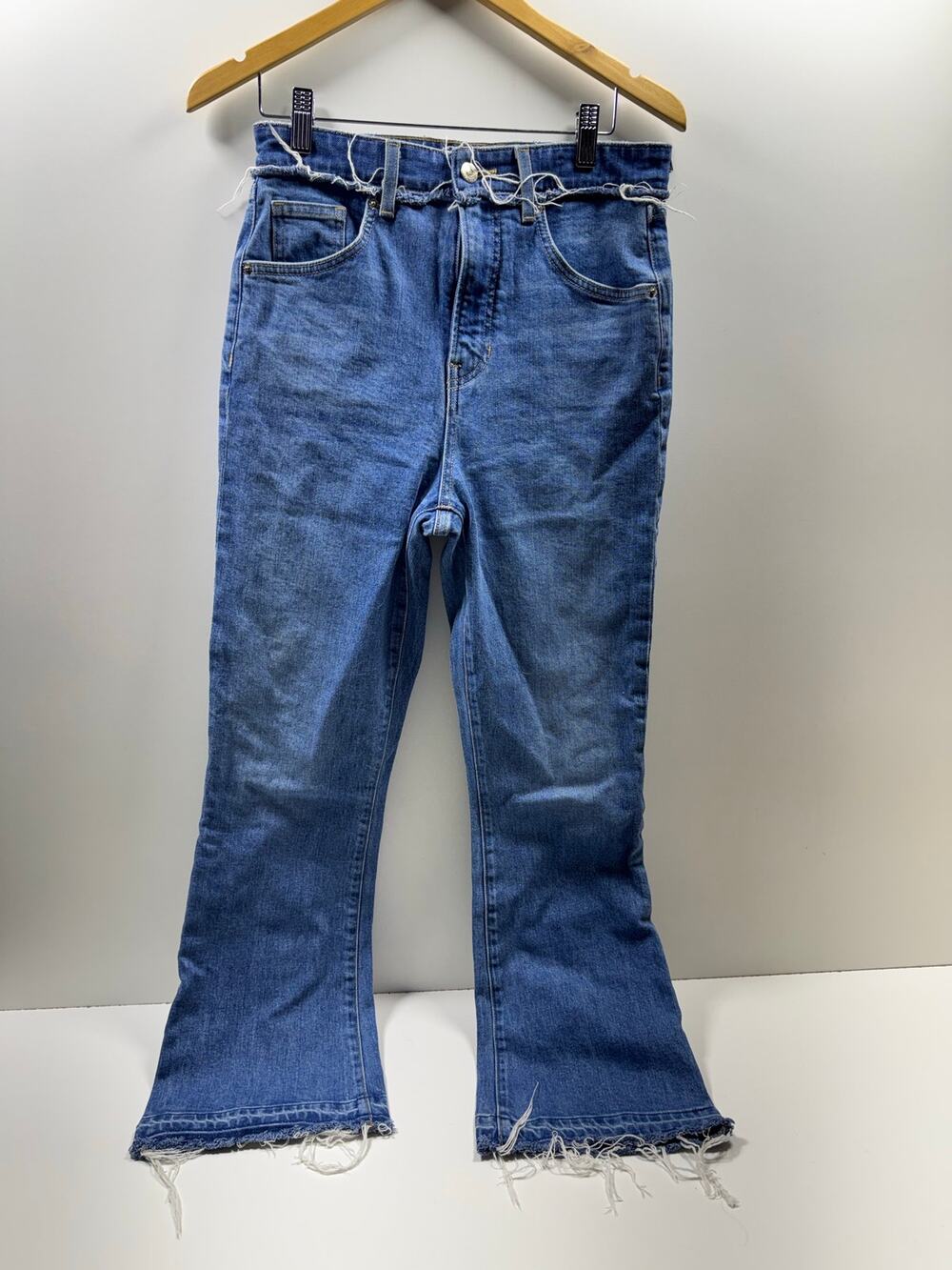 Veronica Beard Women’s Denim Jeans Carson Ankle Flare High Rise Sz 28 Flaw